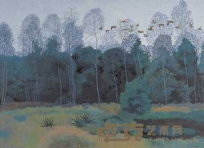 魏鲁安 1993年作 迁徙的鸟系列 73×100cm
